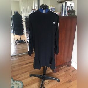 Adidas Long Sleeve Black Dress with White Accents